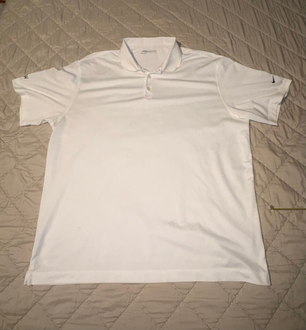 Nike Golf Dri-FIT Polo Men's XXL White Golf Polo HKW Logo